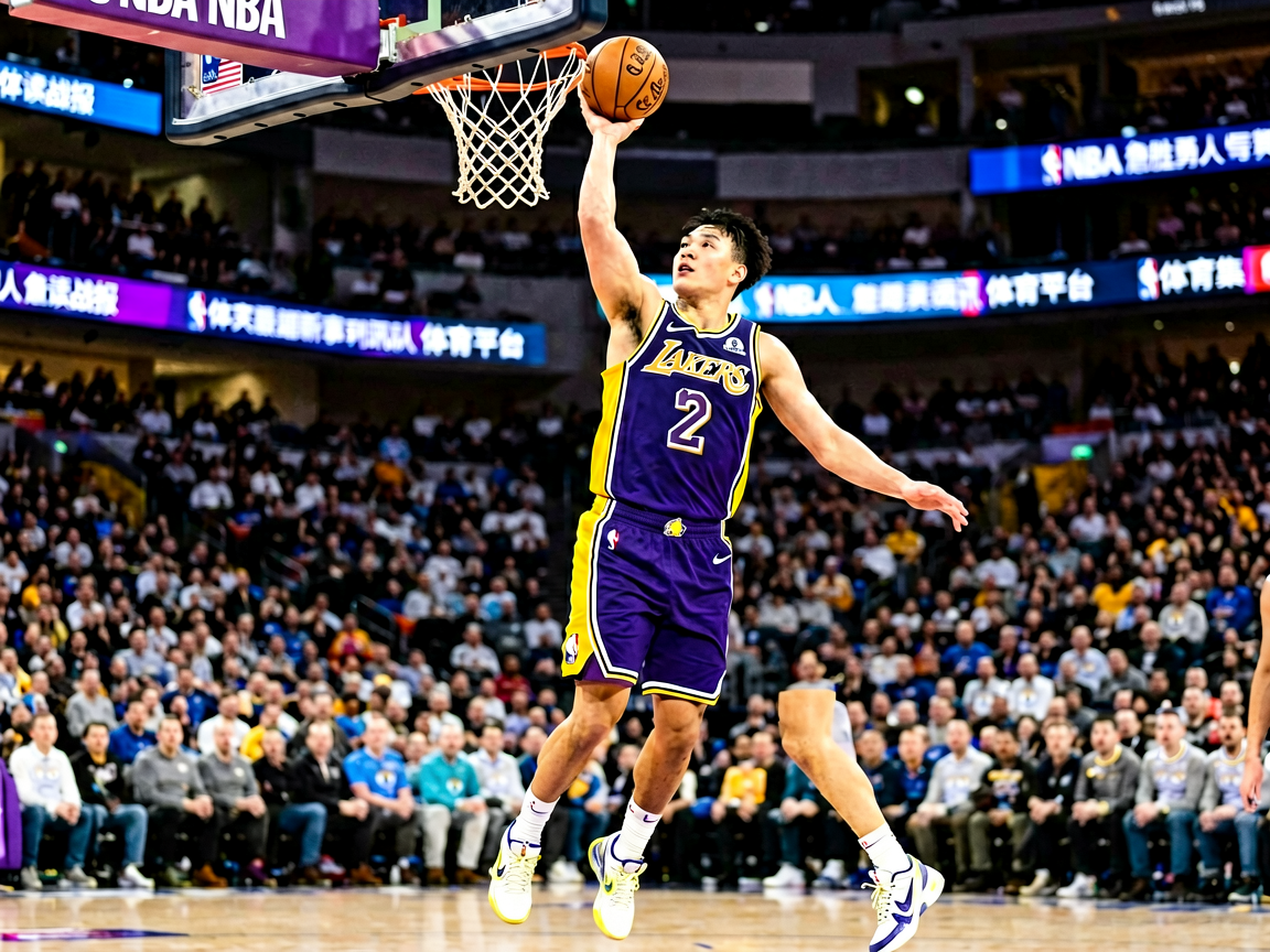 NBA篮球比赛球员突破上篮的精彩画面